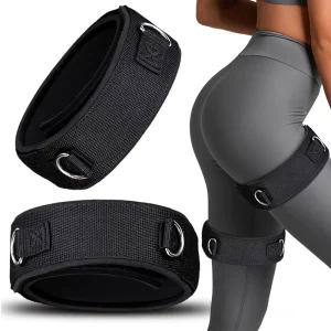 Adjustable Padded Loop Exercise Bands for Thigh Cuffs and Leg Strength Training