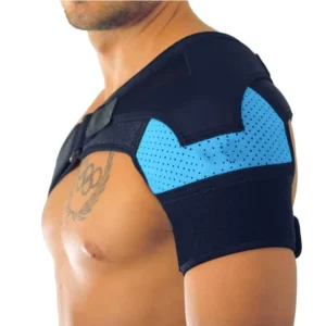 Adjustable Pressure Pad Shoulder Support Brace with Ice Pack Pocket for Injury Relief
