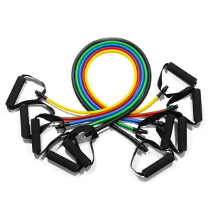 Adjustable Resistance Bands Set with Foam Handles for Yoga, Exercise, Fitness, and Home Gym Workouts