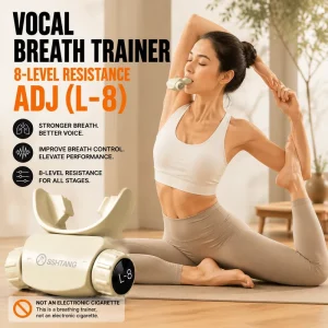 Adjustable Resistance Breathing Trainer with 8 Levels for Respiratory Muscle Strength and Endurance