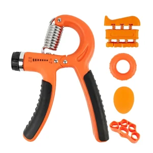 Adjustable Resistance Hand Grip Strengthener with Finger Exerciser, Grip Ring and Ball