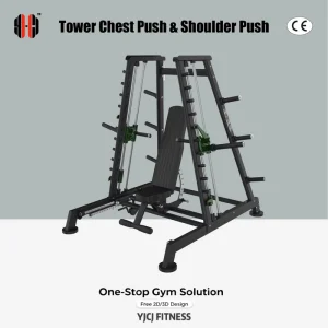 Adjustable Seat Back Support Plate-Loaded Dual-Tower Chest and Shoulder Press Equipment