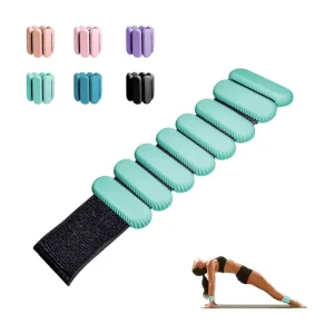 Adjustable Silicone Ankle Weights, 2 lb Pair, Orange and Brown, for Pilates