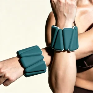 Adjustable Silicone Ankle Weights and Two-Tone Weighted Wrist Bands for Yoga Pilates and Fitness