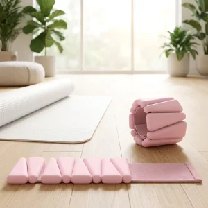 Adjustable Silicone Ankle & Wrist Weights 2 lb Pair for Walking, Jogging, Home Gym & Fitness with Cast Iron Core