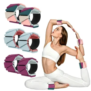 Adjustable Silicone Ankle and Wrist Weights, Dual-Color Wearable Bands for Yoga and Pilates