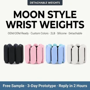 Adjustable Silicone Curved Moon Iron-Core Wrist and Ankle Weights with Detachable Velcro