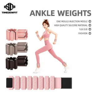 Adjustable Silicone Iron-Filled Ankle and Wrist Weights, 1 lb and 2 lb, for Walking and Fitness