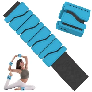 Adjustable Silicone Rectangle Wrist and Ankle Weights, 1 lb Pair, Elastic Closure