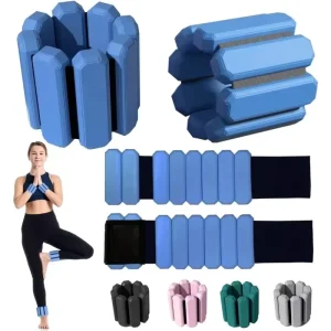 Adjustable Silicone Stainless Steel Wrist & Ankle Weights, Velcro Closure, 1 lb/2 lb