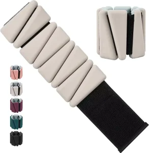 Adjustable Silicone Steel and Iron Ankle and Wrist Weights, 1-4 lb