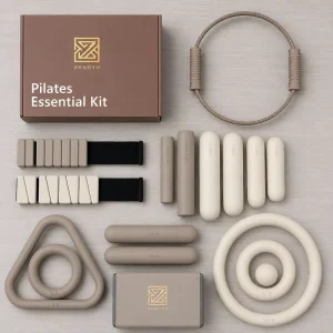 Adjustable Silicone Triangular Power Ring and Dumbbell Set with Pilates Ring and Wrist Weights for Home Fitness