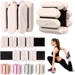 Adjustable Silicone Weighted Bracelet, 1LB and 2LB, Skin-Friendly Wrist and Ankle Weights for Pilates and Gym Fitness