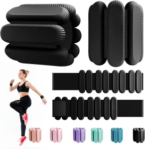 Adjustable Silicone Wrist and Ankle Weights for Gym, Yoga, and Exercise