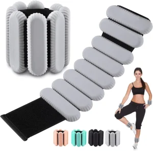 Adjustable Silicone Wrist and Ankle Weights for Yoga, Dance, Pilates, Aerobics, and Walking