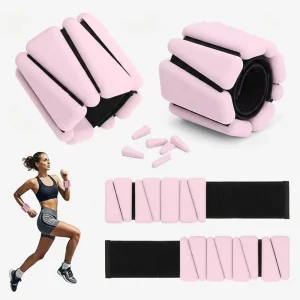 Adjustable Silicone Wrist and Ankle Weights with Hook and Loop Strap for Running, Yoga, and Fitness