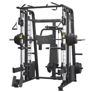 Adjustable Smith Machine Power Rack with Leg Press and Cable Crossover