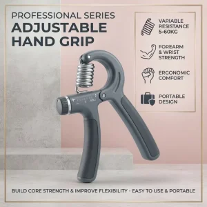 Adjustable Stainless Steel Spring Hand Gripper with Anti Slip Grip for Forearm, Wrist and Finger Exercise