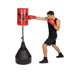 Adjustable Standing Punching Bag MMA Muay Thai Kickboxing Sandbag PU Leather PE Base Fitness Home Gym Equipment