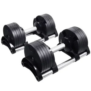 Adjustable Steel Dumbbell Set, 2 kg, Non-Slip, for Home Gym