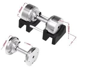 Adjustable Steel Dumbbells, 41.5kg Maximum, for Home or Commercial Gym