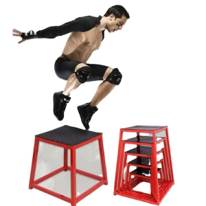 Adjustable Steel Gym Plyo Squat Jump Box, 6 in, Black