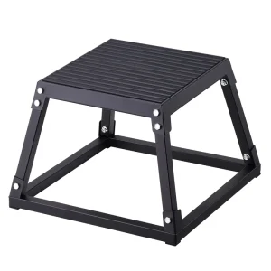Adjustable Steel Plyometric Squat Jump Box, 6 in and 12 in, Black