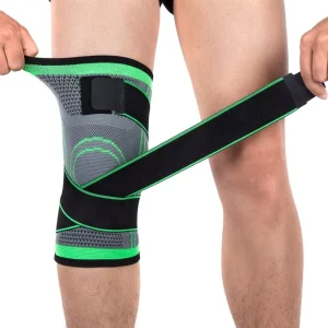 Adjustable Strap 3D-Woven Compression Knee Sleeve Brace, Breathable Support for Men and Women, Running and Pain Relief