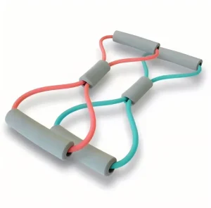 Adjustable TPE Resistance Band with 15 lb Tension for Back Stretching Yoga and Fitness