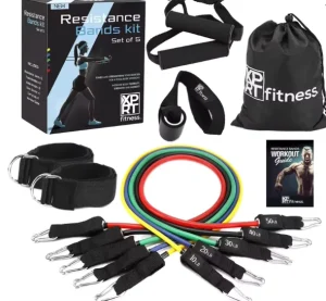 Adjustable TPE Resistance Bands Set, 200 lb, with Handles