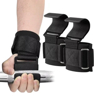 Adjustable Thick-Padded Wrist Weight Lifting Hooks for Barbell Training, Men and Women