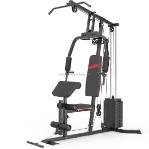 Adjustable Weight Stack Home Gym Multi-Function Station for Leg Extension, Leg Curl, Chest Fly, and Press