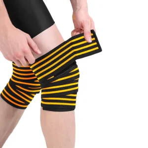 Adjustable Weightlifting Knee Wraps, Elastic Knee Support, Unisex Gym Training