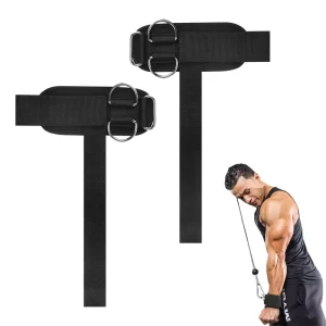 Adjustable Weightlifting Wrist Straps with D-Ring for Deadlifting, Bodybuilding, and Powerlifting