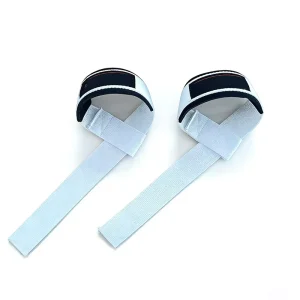 Adjustable White Unisex Wrist Straps for Weightlifting