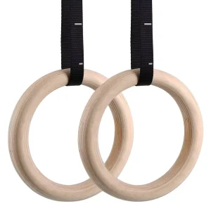 Adjustable Wood Gymnastic Ring Set for Playground and Home Workout