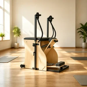 Adjustable Wood Wunda Chair for Deep Stretching, Home and Commercial Pilates