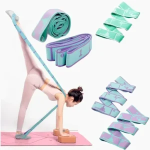 Adjustable Workout Stretcher Strap Leg Elastic Loops Exercise Webbing Resistance Bands for Stretching Pilates Fitness