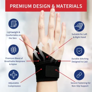 Adjustable Wrist Brace Wraps for Carpal Tunnel Arthritis Tendonitis Hand Support Sports Fitness Weightlifting