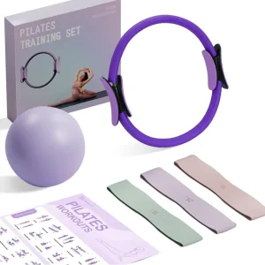 Adjustable Yoga Equipment Set with Leg Resistance Loop, Resistance Band, Pilates Foam Ball, and Bag