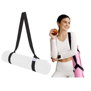 Adjustable Yoga Mat Carrier Stretching Band Sling Black Strap for Carrying