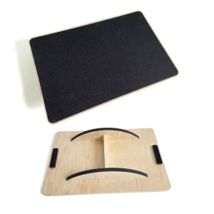 Adult Anti-Slip Wooden Wobble Rocker Balance Board for Physical Therapy and Core Strength