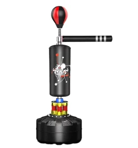 Adult Red Black Boxing Reflex Bag Adjustable Cobra Punching Reflex Bar with Lighting Stable Sand Bag