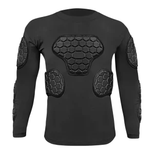 Adult Soccer Football Protective Padded Long-Sleeve Shirt Honeycomb Silicone Anti-Slip Pads