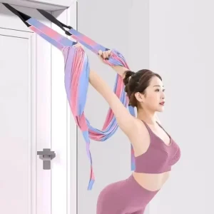 Aerial Yoga Hammock Door Anchor Adjustable Fitness Strap for Leg Stretching and Backbend, Polyester