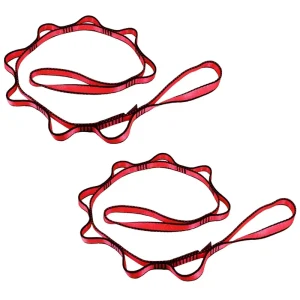 Aerial Yoga Hammock Extension Strap Heavy Duty Polyester Webbing Safety Stretch Daisy Chain Loop 110cm Tension Strap for Outdoor
