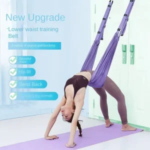 Aerial Yoga Hammock Pilates Swing with Adjustable Straps and Door-Mounted Trainer