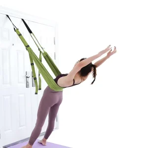 Aerial Yoga Trainer Inverted Tension Rope with Elastic Band and Door Hanging Loop