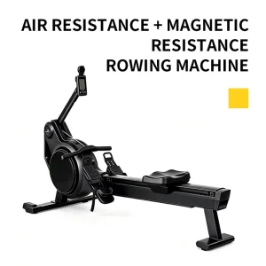 Air Magnetic Rowing Machine Dual Resistance Steel Frame Foldable Fitness Equipment Adjustable Pedals for Home Gym OEM ODM