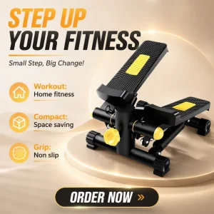 Air Resistance Fitness Stepper Compact Quiet In-Place Pedaling Machine